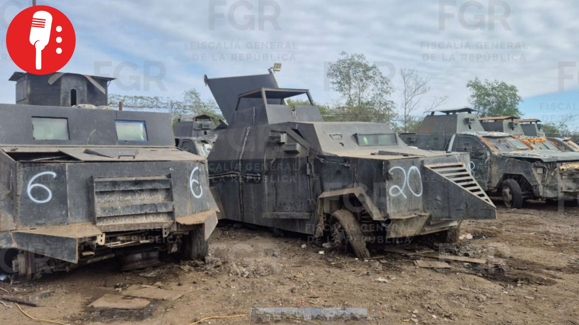 FGR destruye 23 vehículos blindados utilizados por grupos delictivos en Tamaulipas