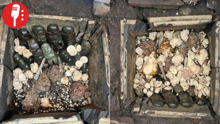 Templo Mayor revela cofres con ofrendas a divinidades de la lluvia