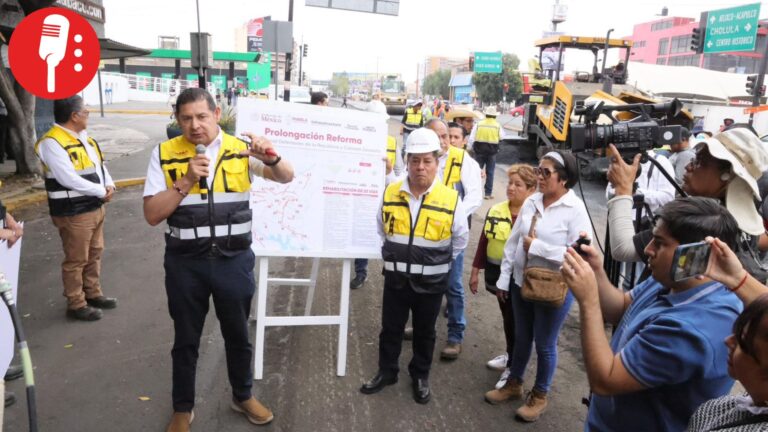 Alejandro Armenta supervisa pavimentación de Prolongación Reforma en Puebla