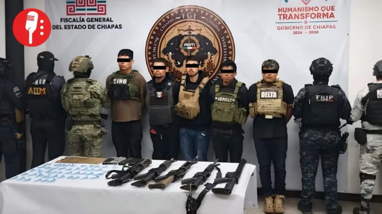 Caen cinco presuntos integrantes del CJNG en Chiapas