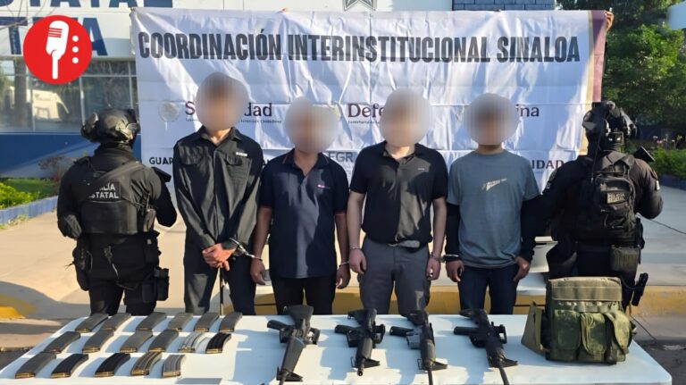 Detienen a cuatro hombres con rifles de alto poder en Culiacán