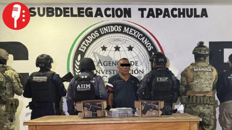 Detienen en Chiapas a militar retirado con armas y cartuchos de procedencia guatemalteca