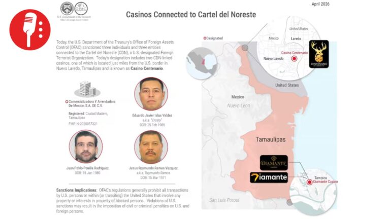 EUA sanciona casinos, empresas fachada y operadores clave del Cártel del Noreste