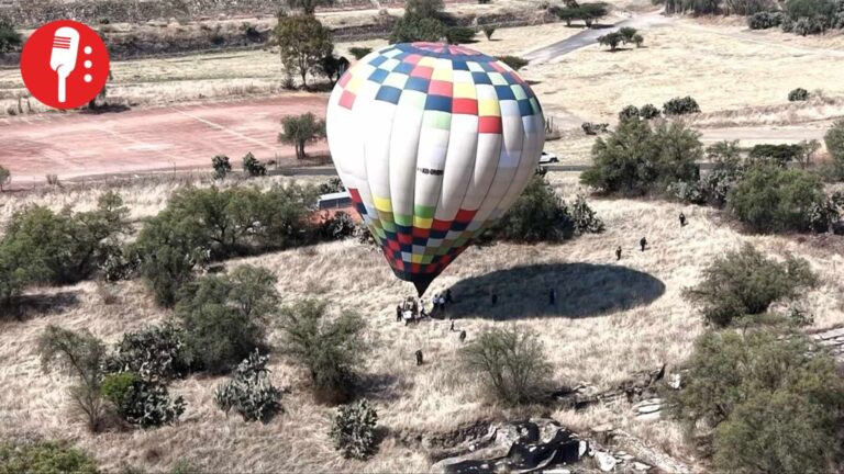 Globo aerostático aterriza de emergencia tras quedarse sin combustible en Teotihuacán