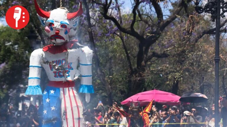 Quema de Judas en CDMX se convierte en protesta contra Trump y redadas migratorias