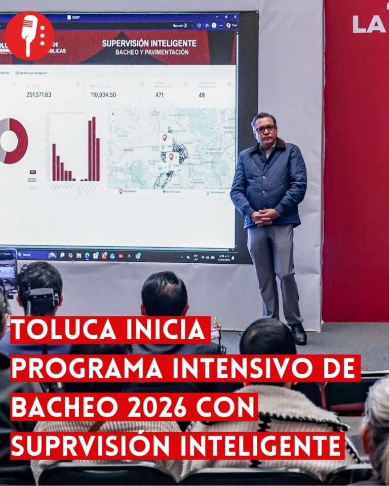 Toluca inicia programa intensivo de bacheo 2026 con supervisión inteligente