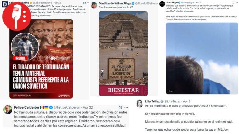 Derecha, sin evidencia, desata narrativa de odio tras ataque en Teotihuacán