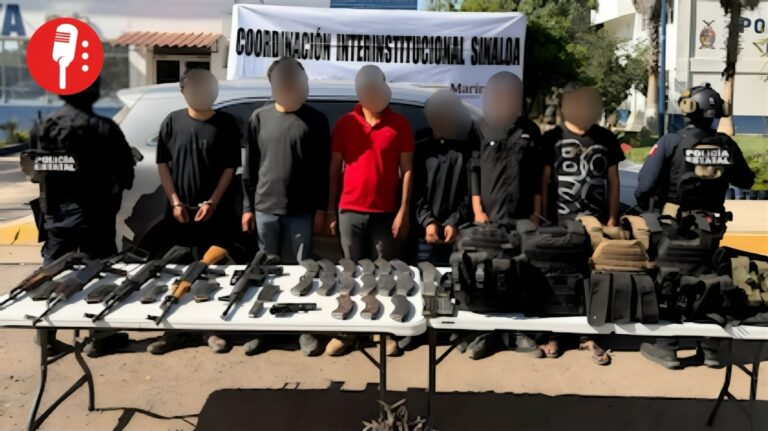 Detienen a seis personas con arsenal en Navolato