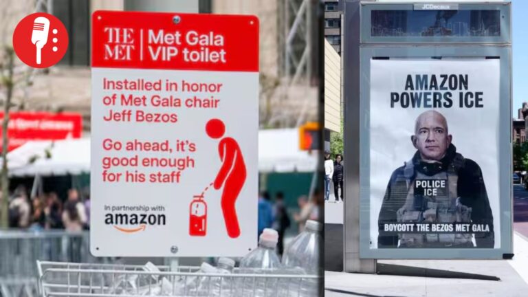 Protestas contra Jeff Bezos en la Met Gala exhiben su vínculo con políticas antimigrantes