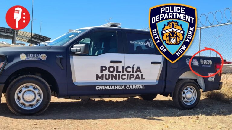 Pueblo de Chihuahua exhibe que Policía Municipal porta escudo de Policía de Nueva York