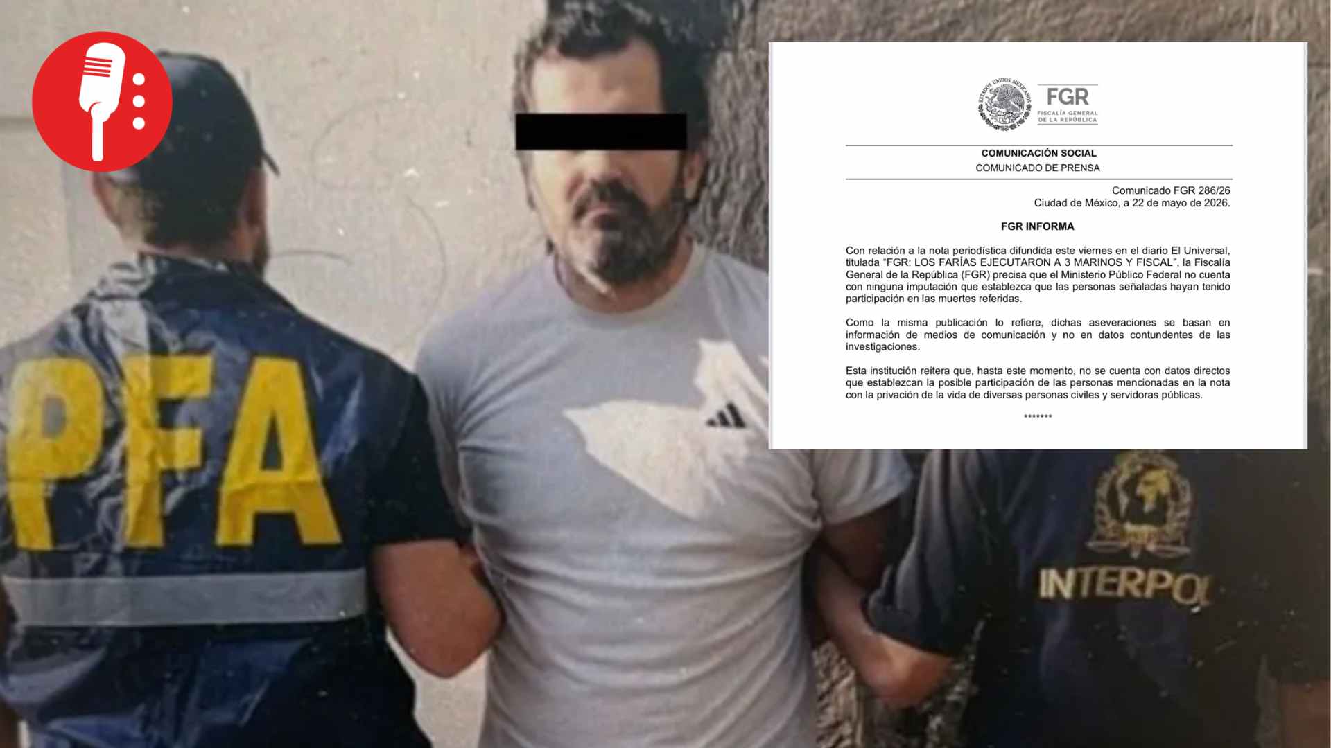 FGR desmiente acusaciones contra los Farías Laguna por asesinato de marinos