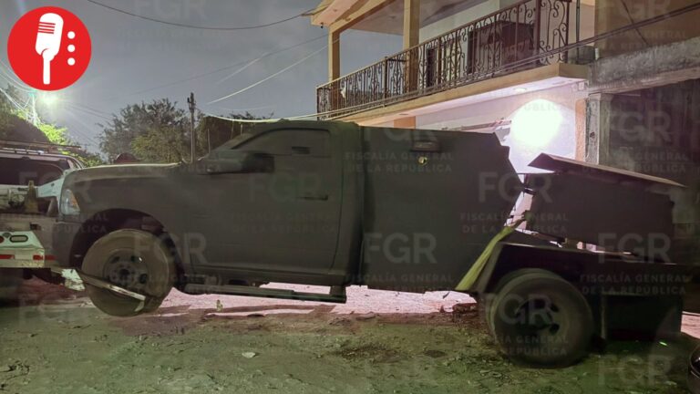 FGR asegura vehículo “monstruo” y cartuchos tras cateo en Reynosa