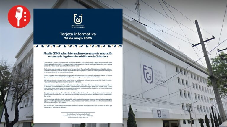 Aclaración sobre imputación a gobernadora de Chihuahua