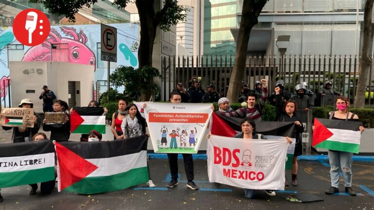 Protesta en CDMX por detención de flotilla hacia Gaza