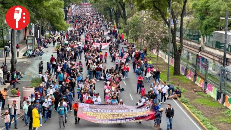 CNTE marcha sobre Tlalpan rumbo al estadio Ciudad de México; Tren Ligero suspende servicio