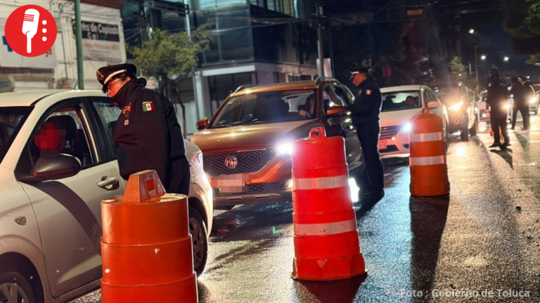 Detienen a 82 y dejan sin circular a 77 vehículos por alcoholímetro en toluca