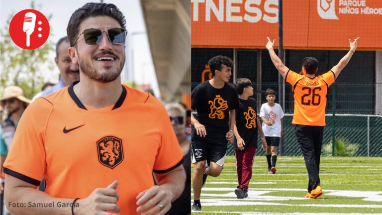 ¿Mundial o campaña? Samuel García regala playeras naranjas para recibir a Países Bajos
