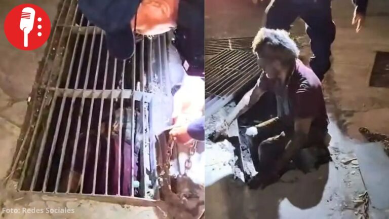¡Se cayó! Rescatan a hombre tras pasar 8 horas atrapado en alcantarilla en Apodaca