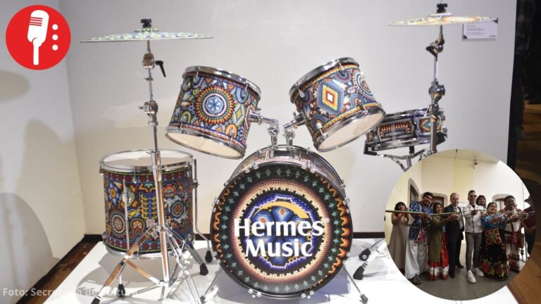 “Sinfonía de Colores” exhibe instrumentos musicales intervenidos por artistas wixárikas