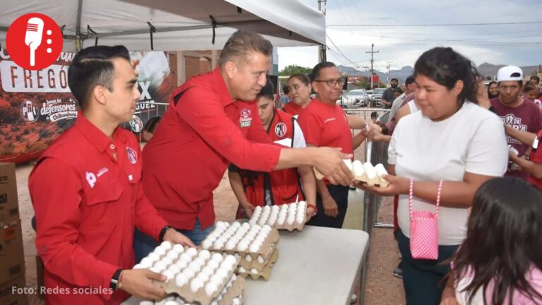 El priista Fermín Ordóñez recorre Chihuahua repartiendo huevos para comprar votos