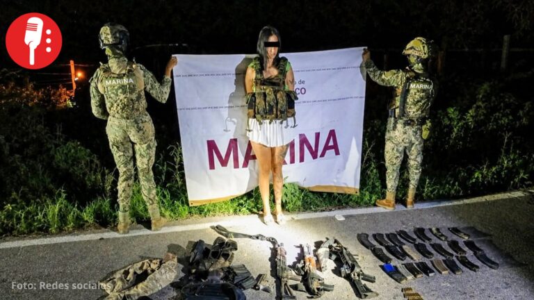 Semar detiene a mujer con arsenal en Sinaloa