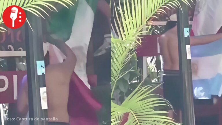 Turistas argentinos quitan bandera de México para colocar la suya en Quintana Roo