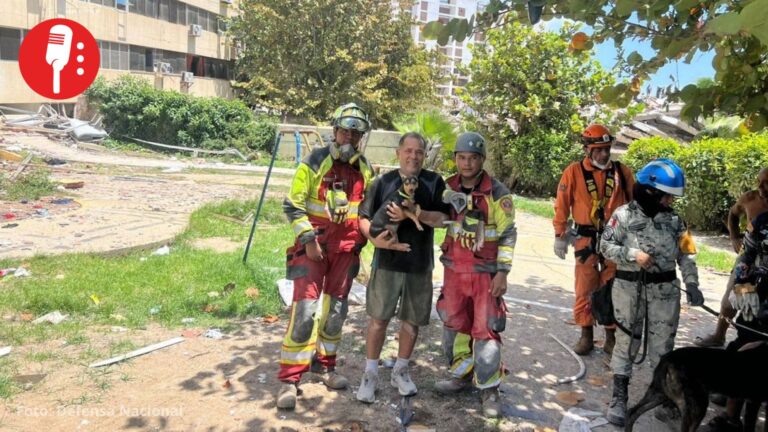 Ejército Mexicano rescata a “Sarita”, una perrita que estaba entre los escombros en Venezuela