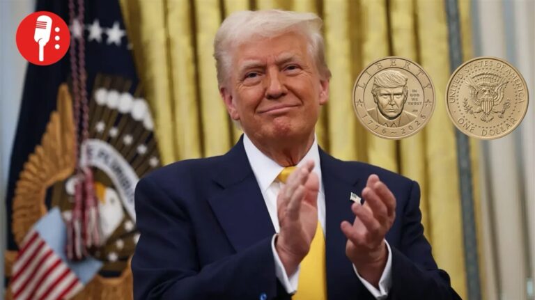 Tesoro de EUA presenta moneda de un dólar con el rostro de Trump por el aniversario 250