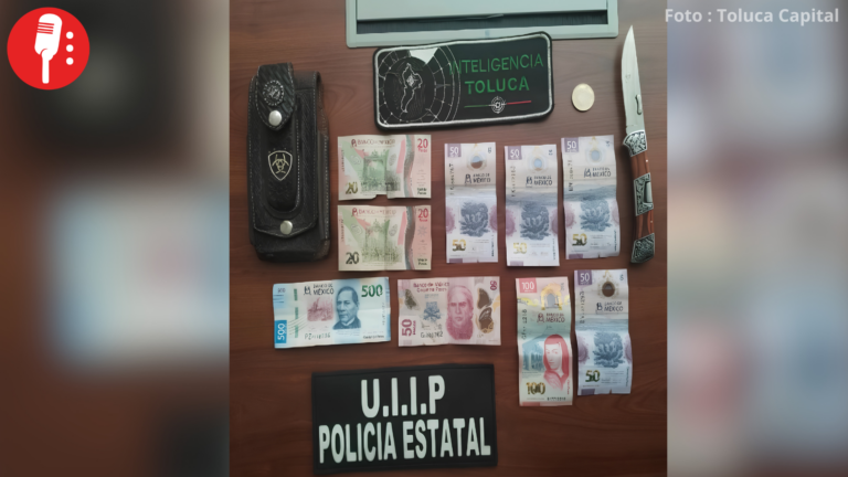 Policía de Toluca detiene a sujetos que exigían dinero a comerciantes de la capital