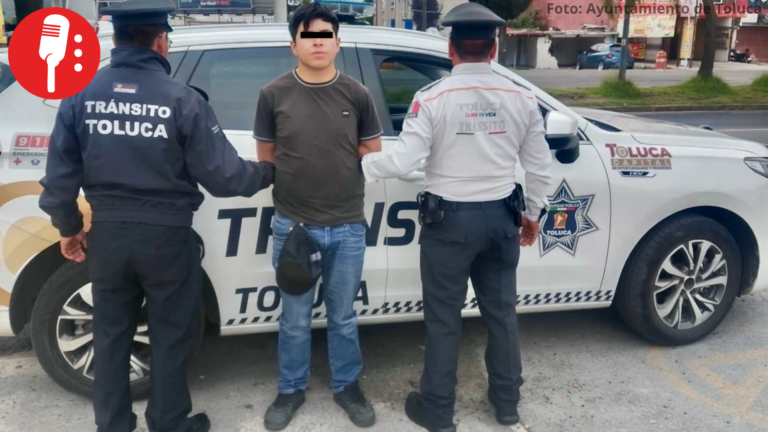 Detienen a presunto “motorratón” en el Centro de Toluca