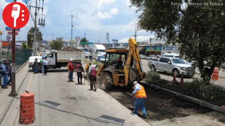 Gobierno de Toluca repara tramo dañado en Sauces tras lluvias atípicas
