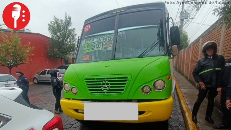 Detienen a chofer de transporte público por conducir ebrio en Toluca