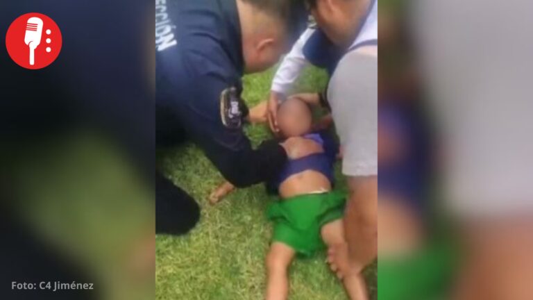 Policía salva la vida de un niño de 3 años con RCP tras caer a lago en Teotihuacán