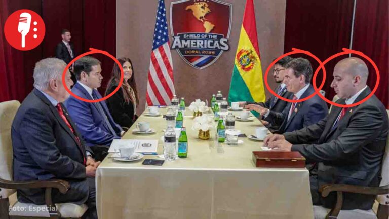 Cerimedo estuvo junto a Rodrigo Paz, presidente de Bolivia, en reunión con Marco Rubio