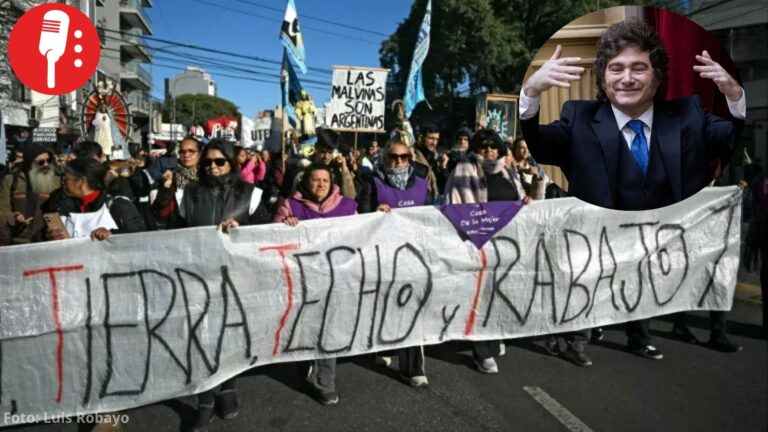 Argentinos marchan por pan y trabajo; cuestionan ajuste de Javier Milei