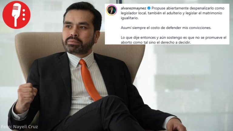 Álvarez Máynez intenta justificar su rechazo al aborto