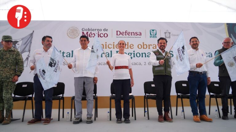 Sheinbaum colocó la primera piedra de la nueva Ciudad Salud en Oaxaca: Ñuu Tata “pueblo que cura”