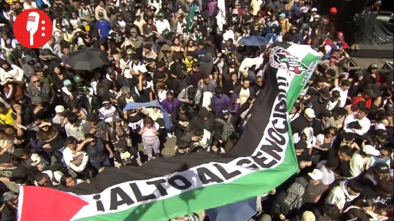 Bogotá le canta a la paz y ondea la bandera palestina