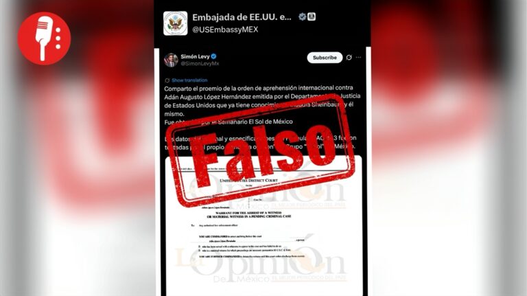 EUA desmiente orden de captura contra Adán Augusto López