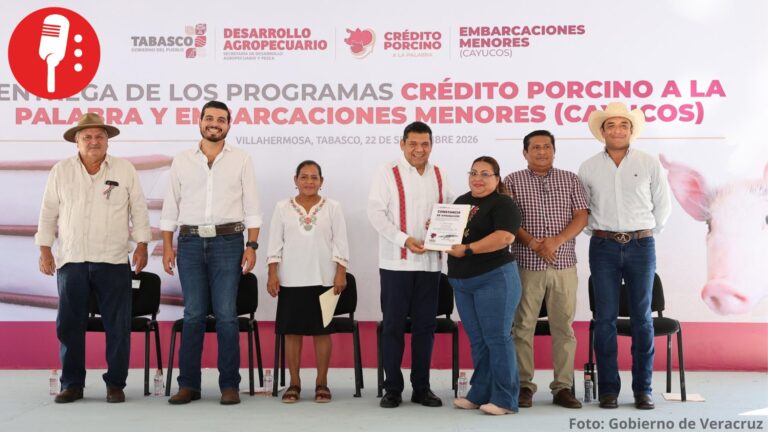 Con cerditos y cayucos gobierno de Tabasco incentiva la economía comunitaria
