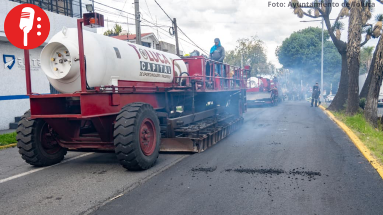 Toluca avanza con pavimentación de Paseo Matlatzincas con el “Diablo Dragón”