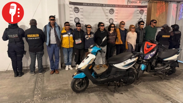 Detienen a 10 durante cateo por presunto robo de vehículos en Toluca