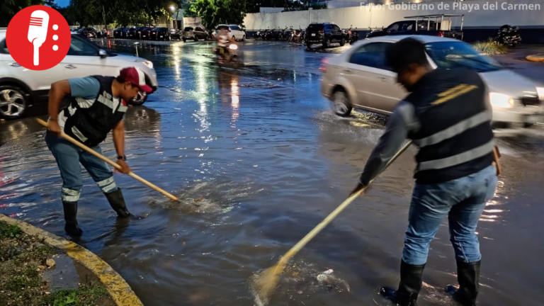 Refuerzan atención a la ciudadanía ante lluvias en Playa del Carmen