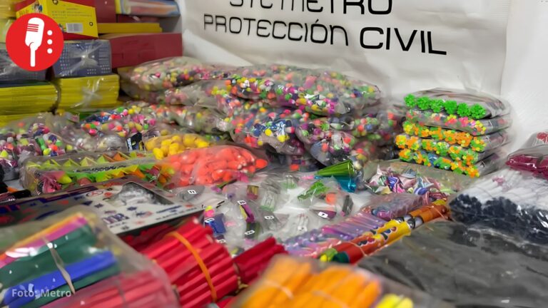 Decomisan casi media tonelada de pirotecnia en el Metro de la CDMX