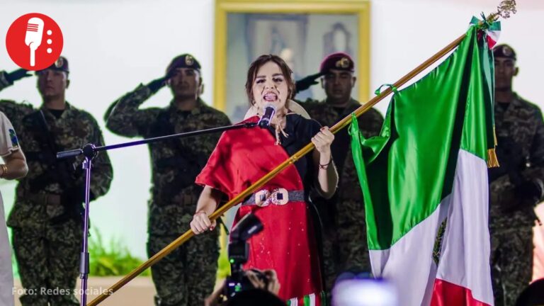 Grecia Quiroz dice “¡Viva la memoria de Carlos Manzo!” en Grito de Independencia en Uruapan