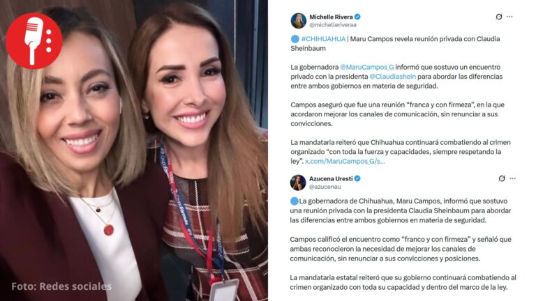 Azucena Uresti y Michelle Rivera difunden el mismo mensaje de apoyo a Maru Campos