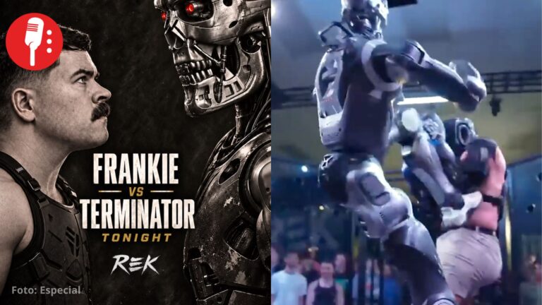 Humano cae ante robot humanoide caracterizado como Terminator en pelea de MMA