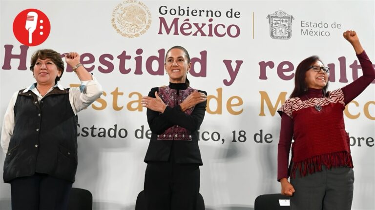Sheinbaum anuncia bacheo e iluminación de colonias en Edomex ante 65 mil personas