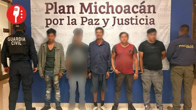 Michoacán detiene a cinco integrantes de “La Venada”; uno tenía 11 órdenes por homicidio