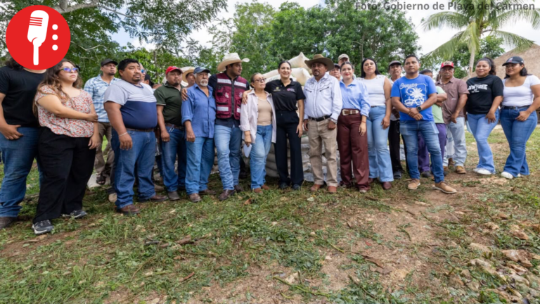 Estefanía Mercado entrega nueve toneladas de maíz a productores ganaderos de Playa del Carmen